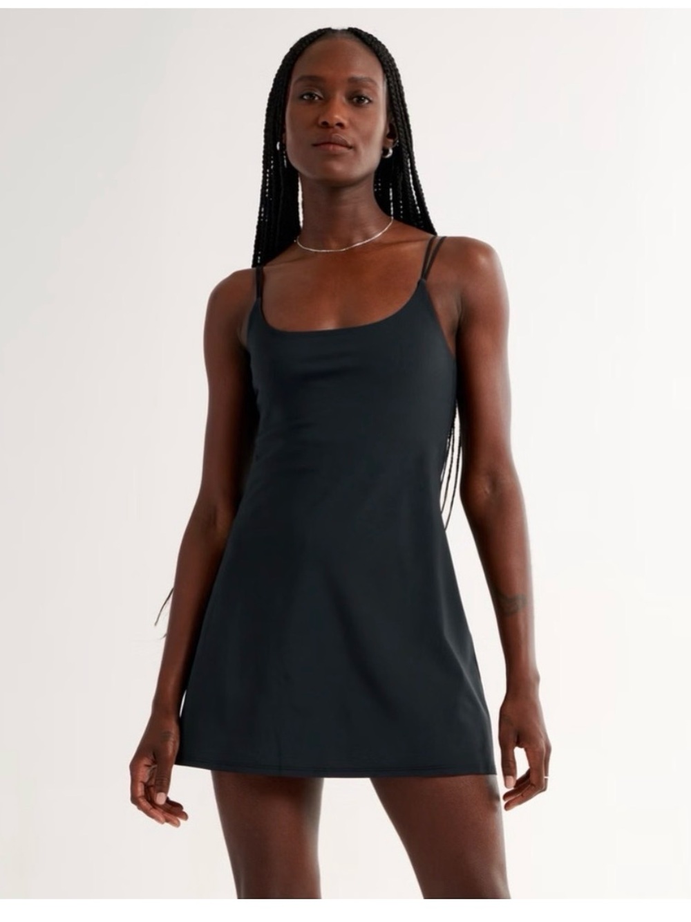 Abercrombie & Fitch Black Spaghetti Strap Athletic Stretch Mini Dress size XL